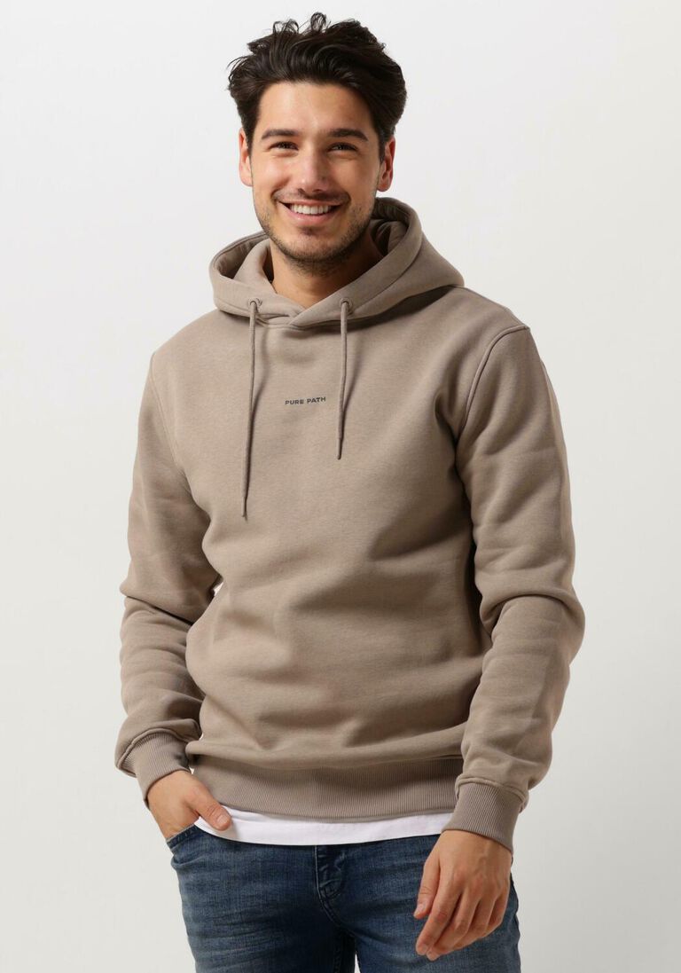 PURE PATH taupe pure path trui pure logo hoodie