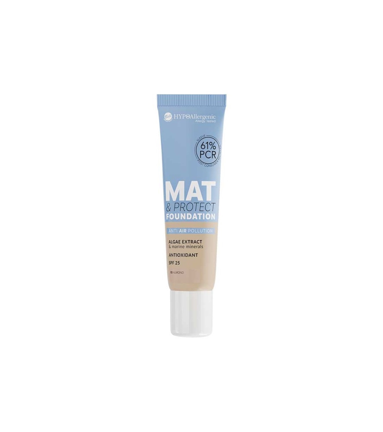 Bell - Base de maquiagem hipoalergênica Mat&Protect SPF25 - 03: Almond