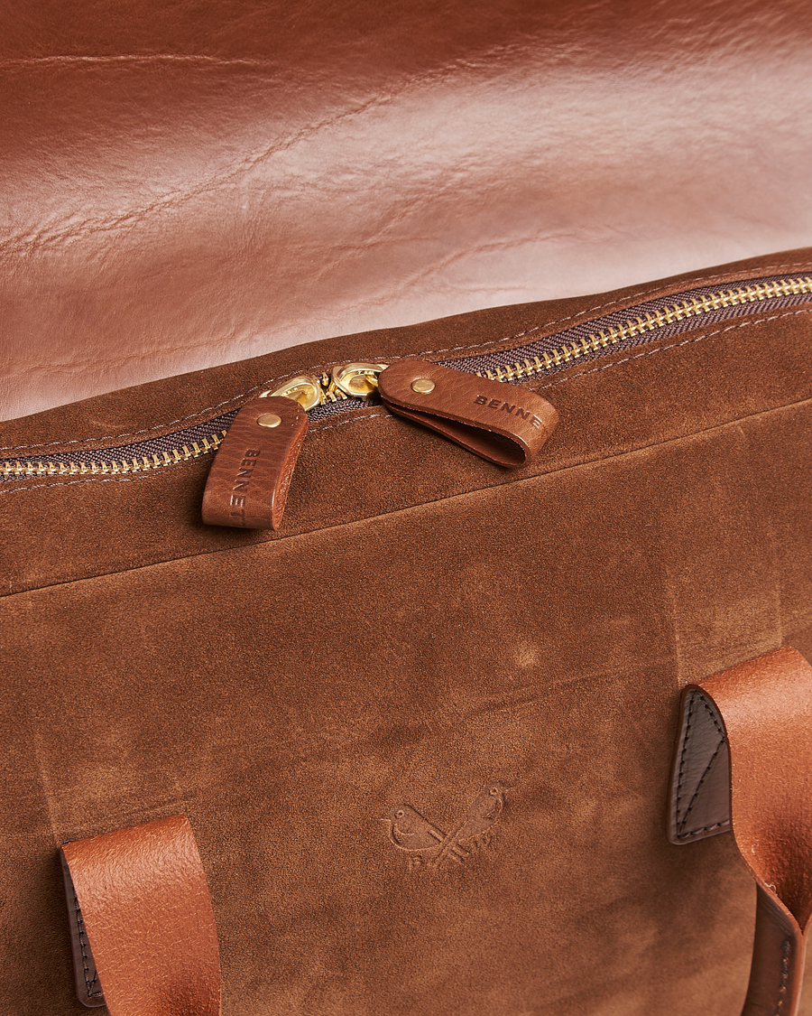 Bennett Winch Suede Briefcase Brown