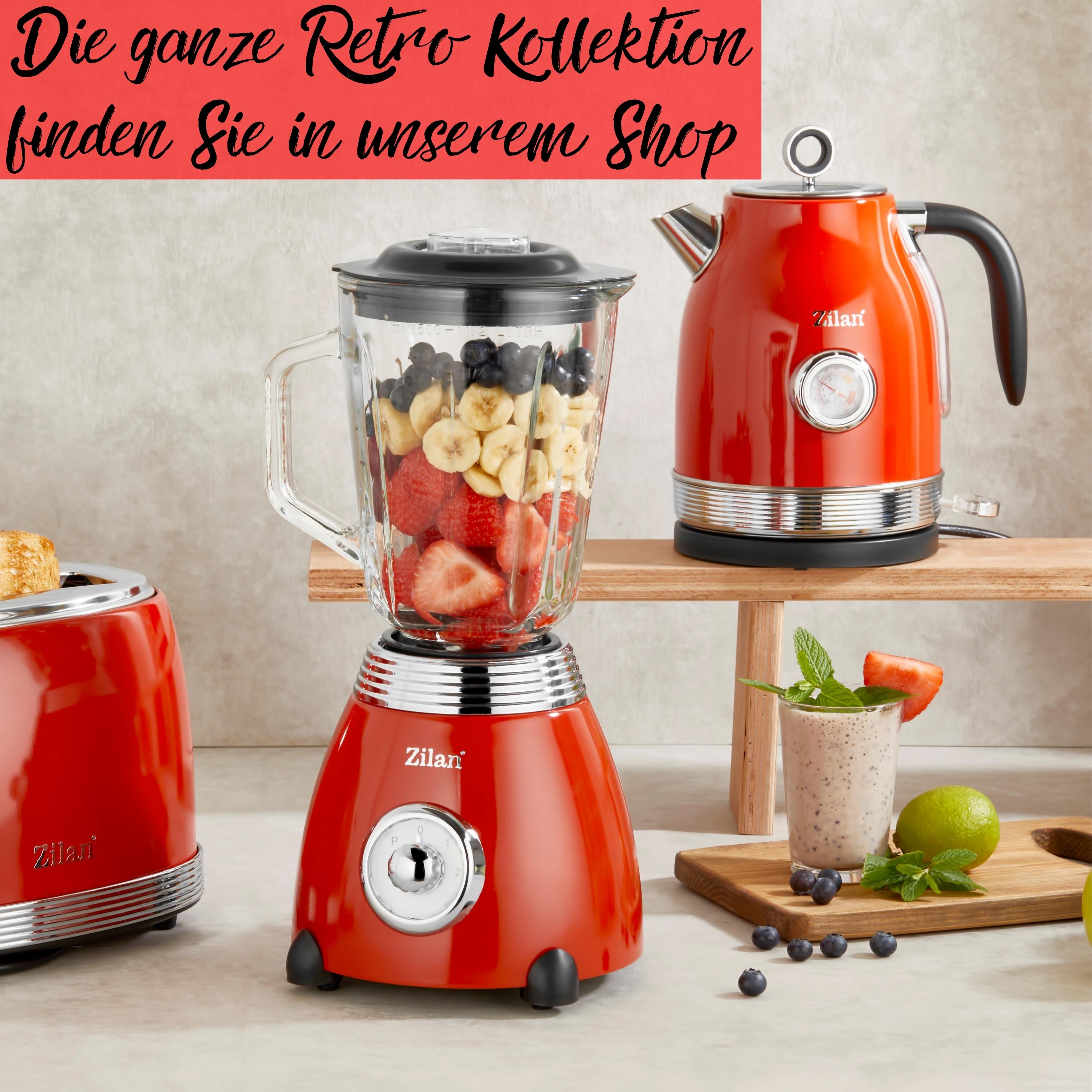 Zilan Retro Wasserkocher 1.7L Edelstahl Retro Design 2000W