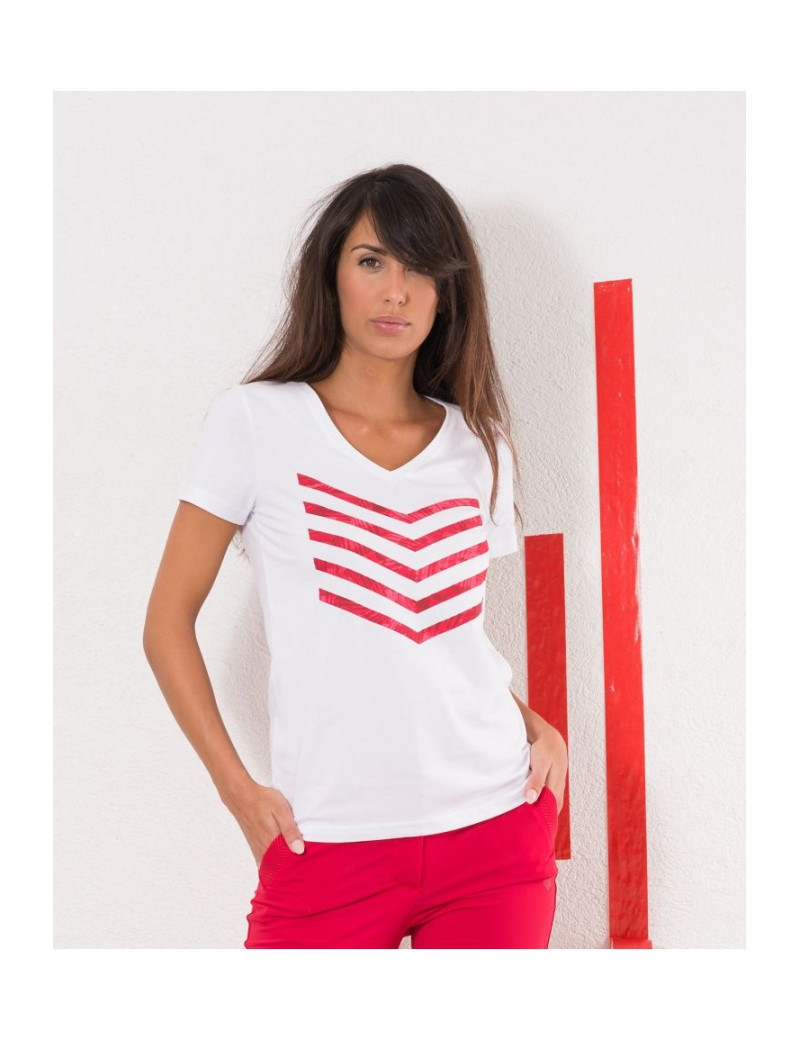 HBT TOP COL V HAILEY RED PALM