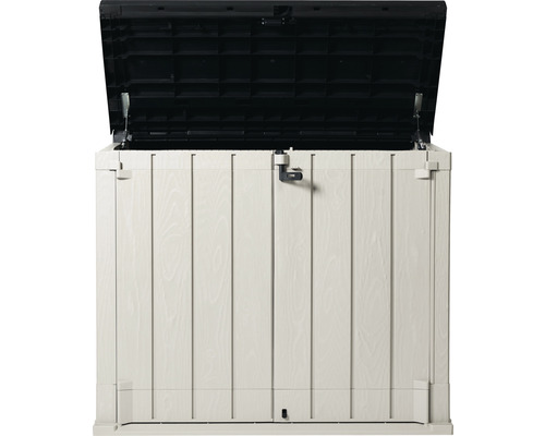 Stora Way Plus XL opbergbox inclusief gasveren, 145 x 85 x 124,5 cm, houtlook, taupe-antraciet
