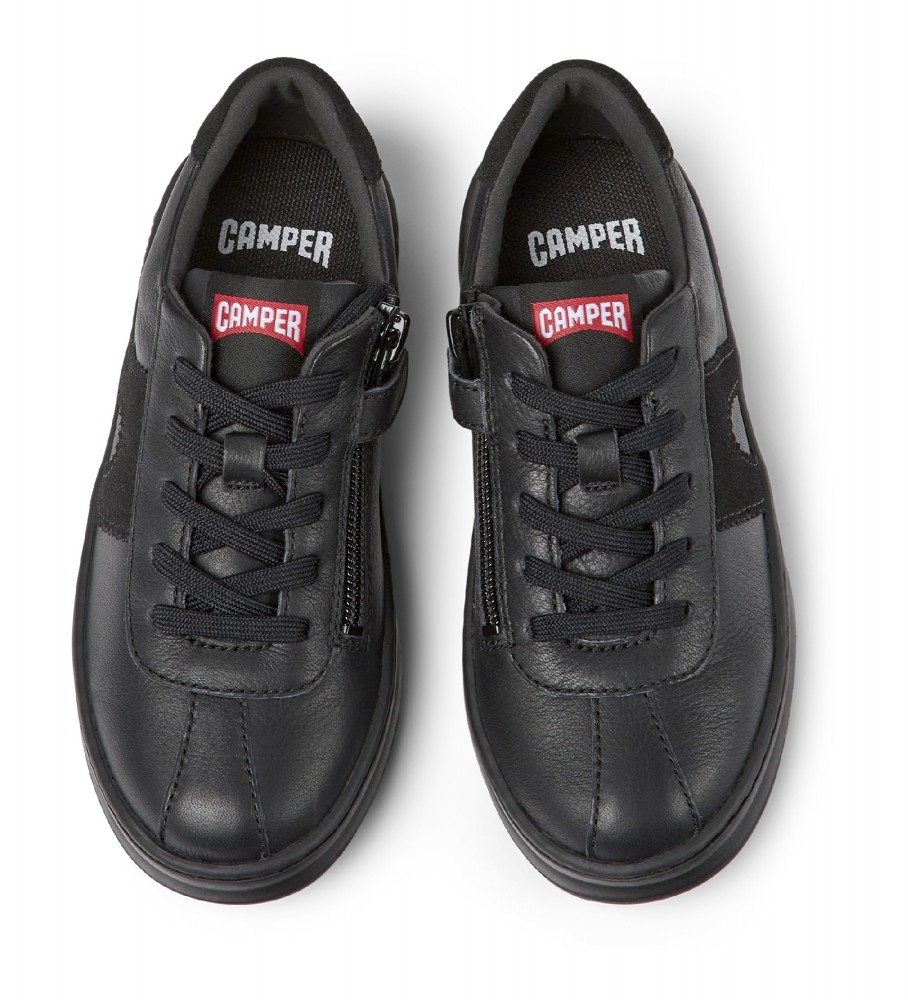 Tênis Camper Runner Four de couro, preto