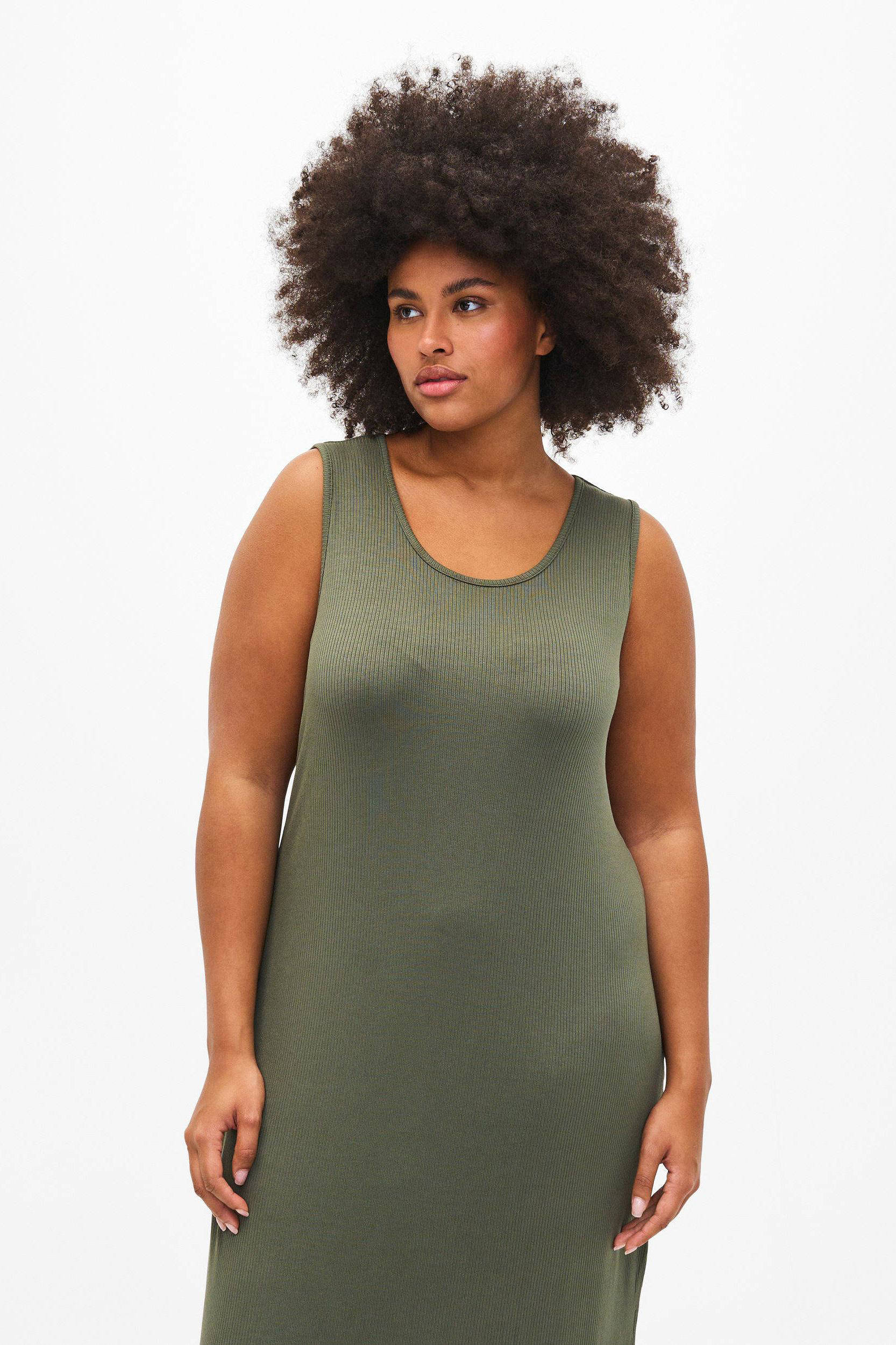 Zizzi maxi jurk VCARLY kaki