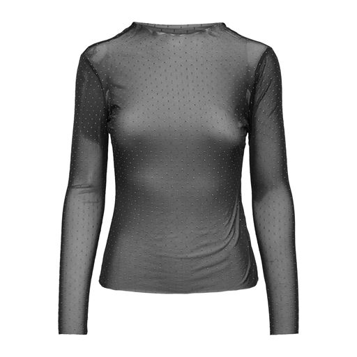 JDY Yelsa Mesh Bluse, Black Silver Studs, M