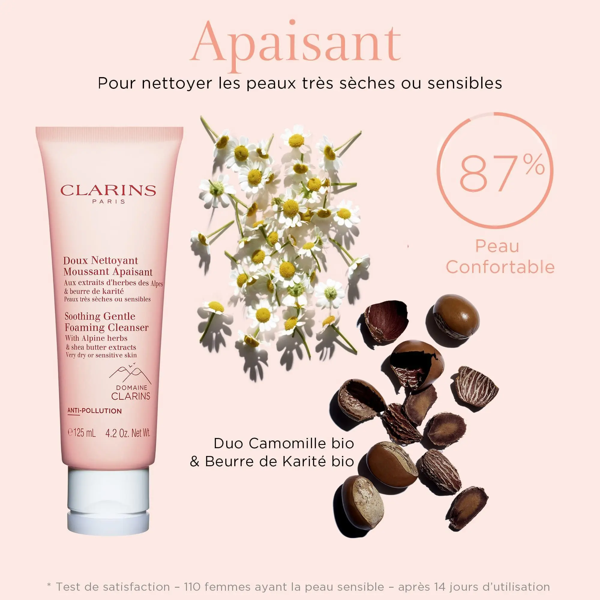 Clarins - Doux Nettoyant Moussant Apaisant Peaux sèches ou sensibles- Visage