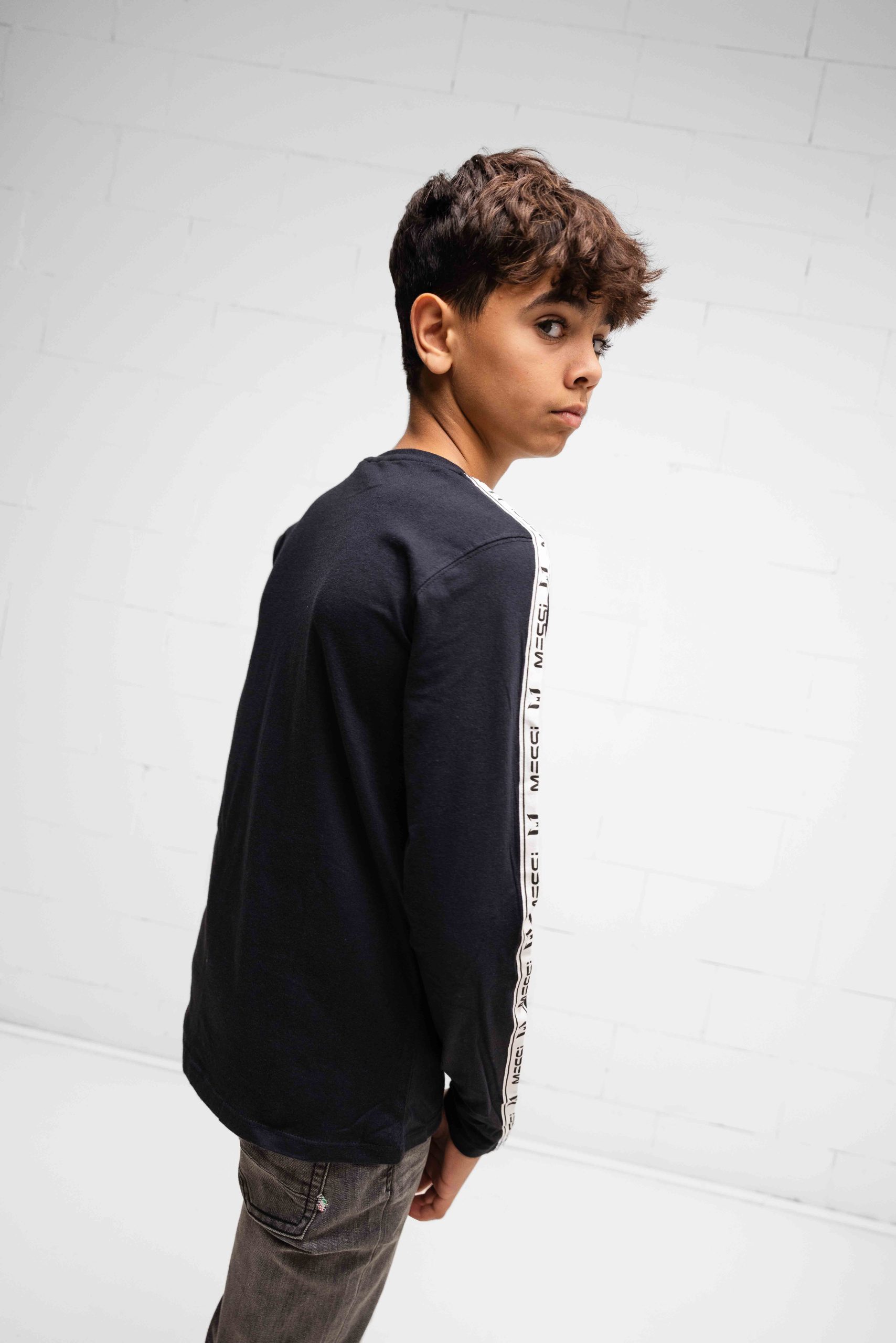 Vingino x Messi Nerol T-Shirt Lange Mouw Kids Zwart/Roze