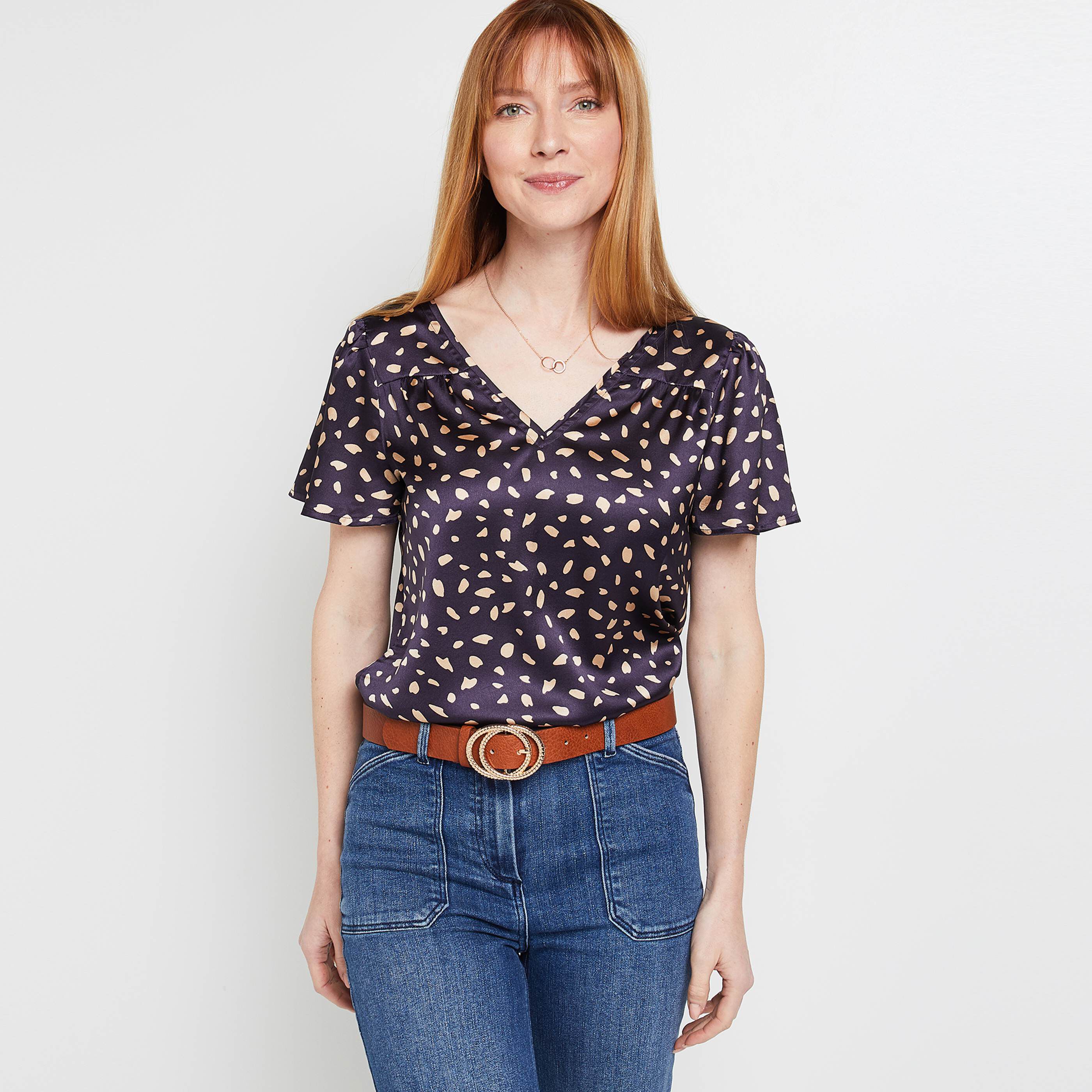 Blouse imprimée femme - NOIR