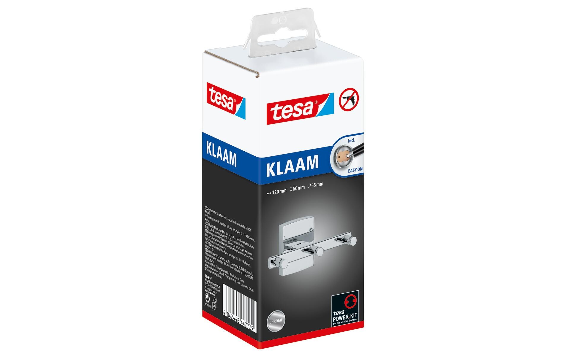 Klaam 3er-Handtuchhaken SilberHandtuchhaken zur Wandbefestigung ohne Bohren