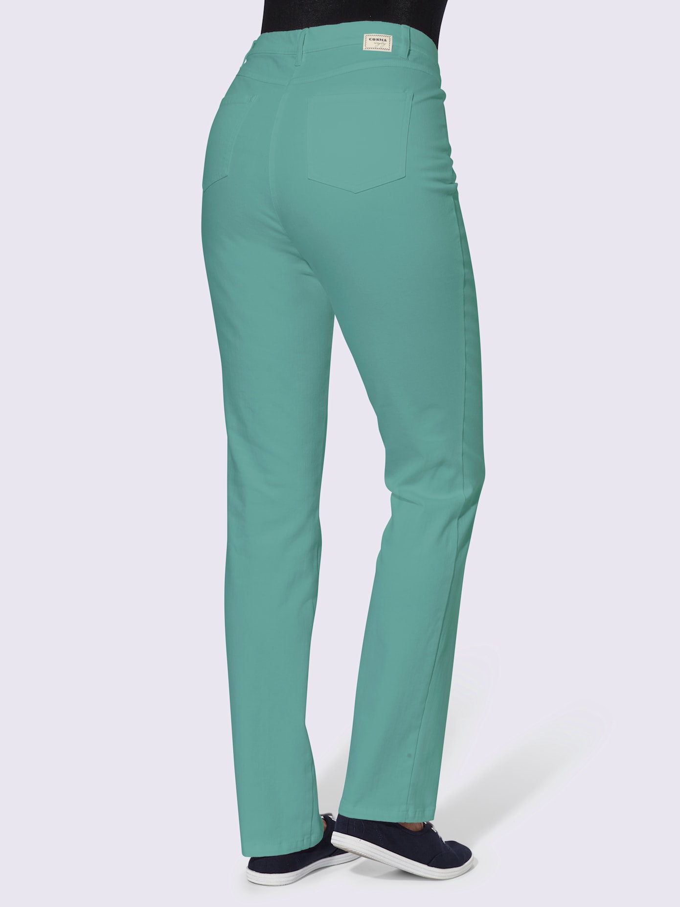 Pantalon mélanges matières perfect fit 4 poches coupes droite