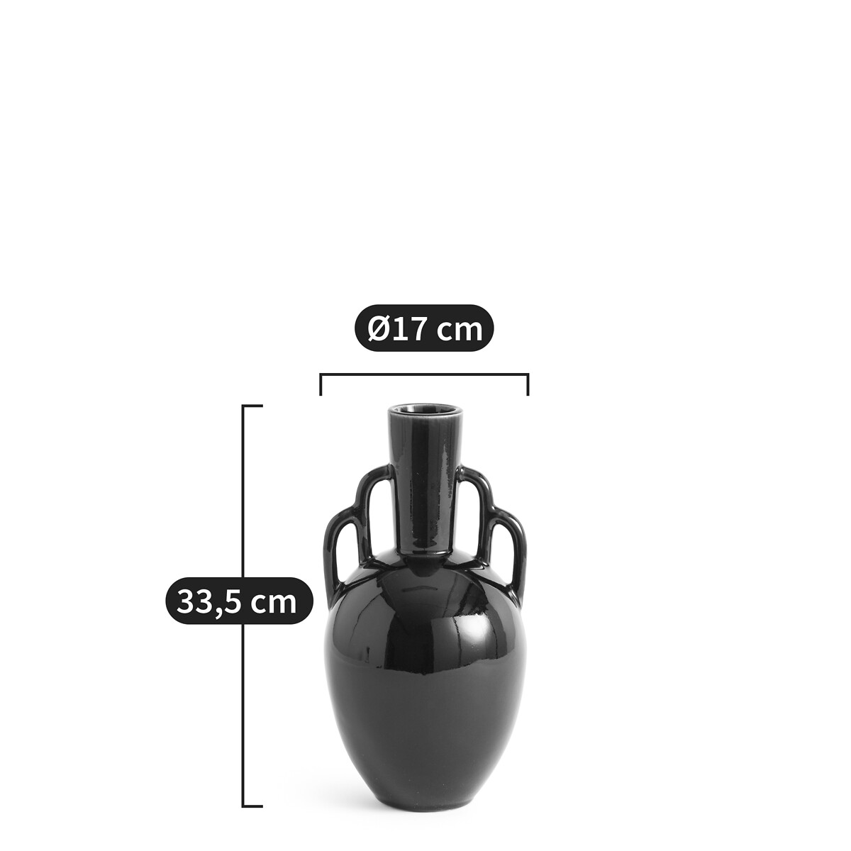LA REDOUTE INTERIEURS<br>Vaso decorativo de cerâmica Alt.33,5 cm, Arielle