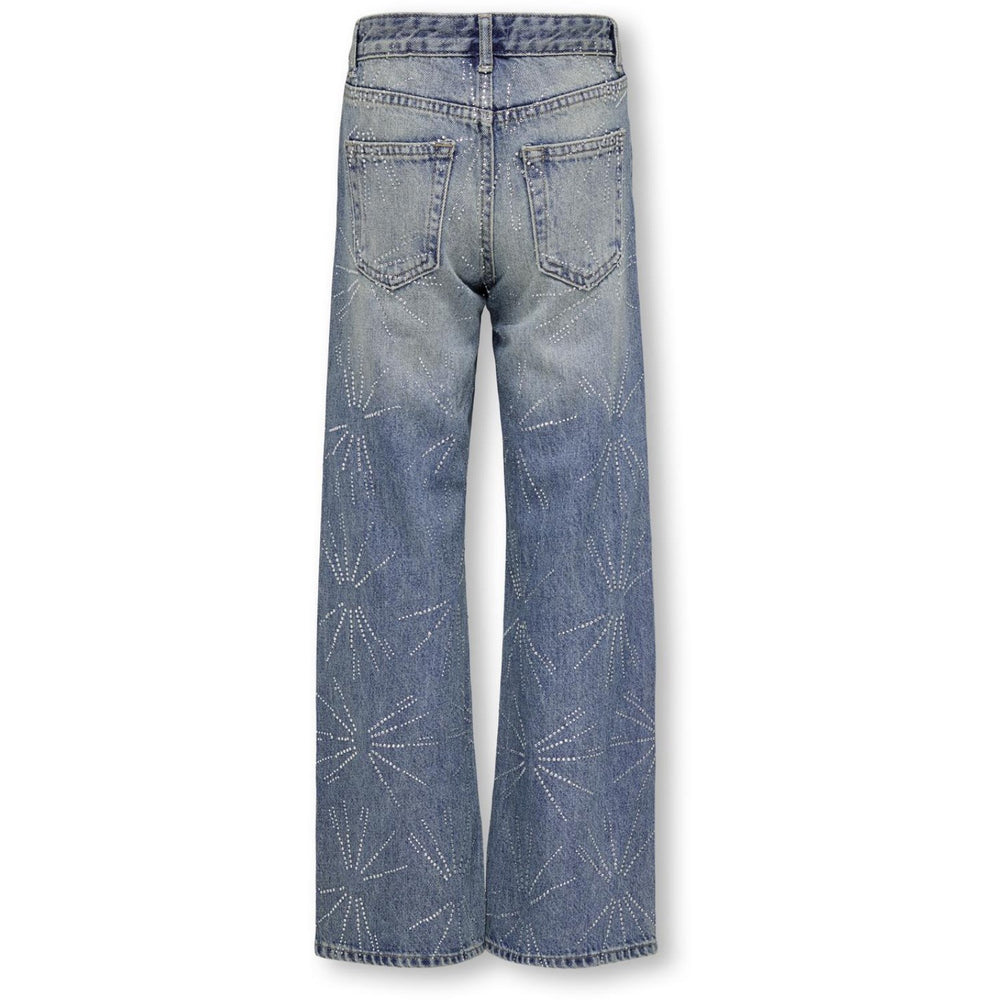 Køb kids ONLY Medium Blue Denim Hope Rhinestone Star Wide Denim Tai
