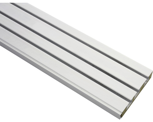 GE3 gordijnrail met profiel voor volantmontage, wit, 3-sporen, 120 cm