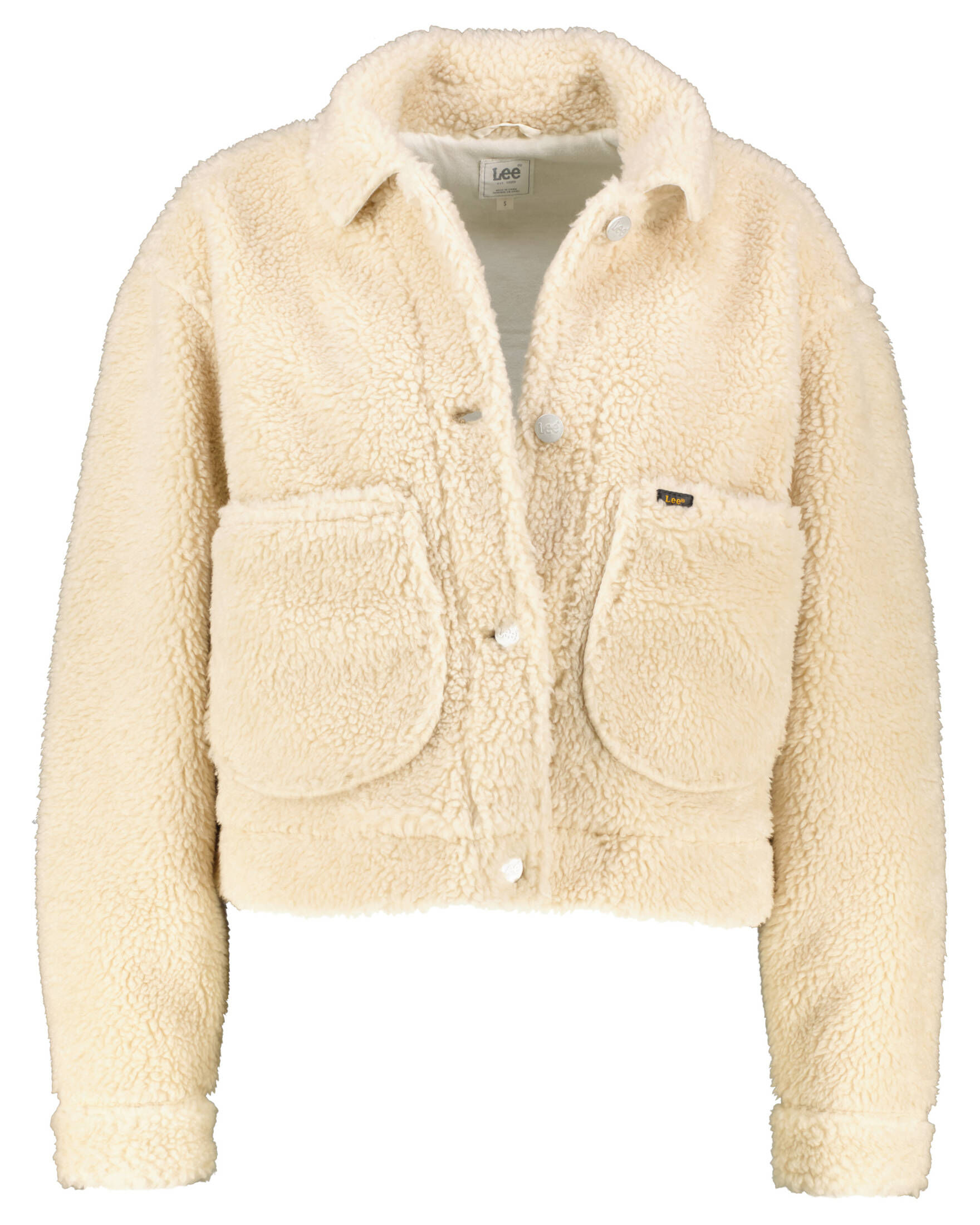 Lee| Damen Teddyjacke CROPPED SHERPA JACKET ECRU 112320654