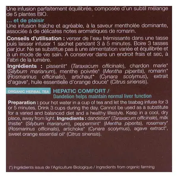 Ladrome Organic Liver Comfort Infusion - 20 sachês