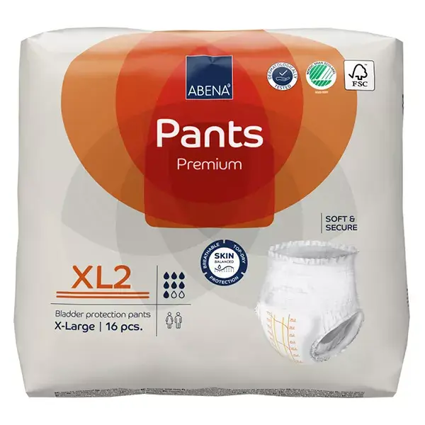 Calça Absorvente Premium Abena Frantex Tamanho XL2 16 unidades