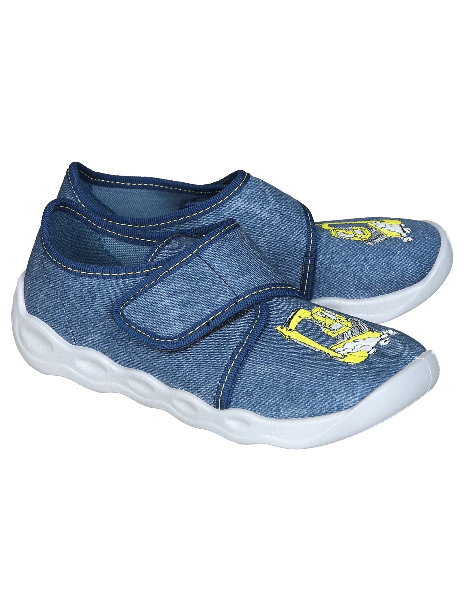 Klett-Hausschuhe BUBBLE - RAUPENBAGGER in blau