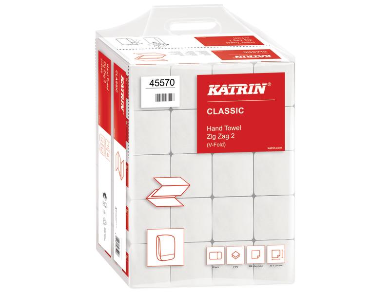 Katrin Falthandtücher Classic ZZ 4000 Stück Papiertücher V-Falz, 2-lagig, 22.4 x 23 cm