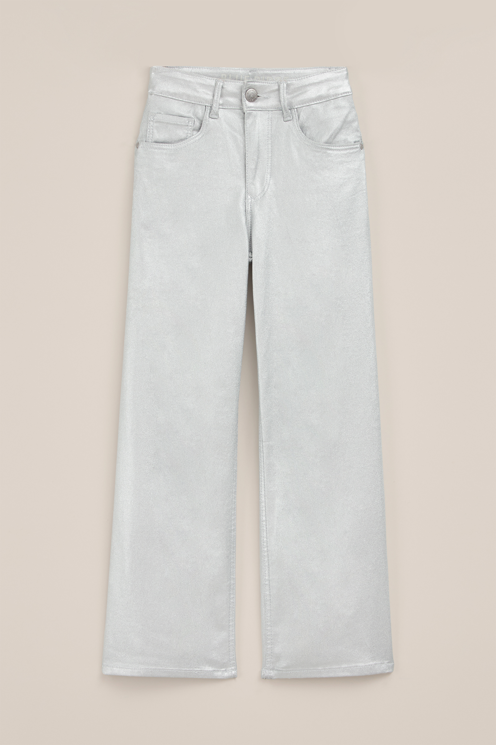 Meisjes wide leg coated jeans Blue Ridge Zilver