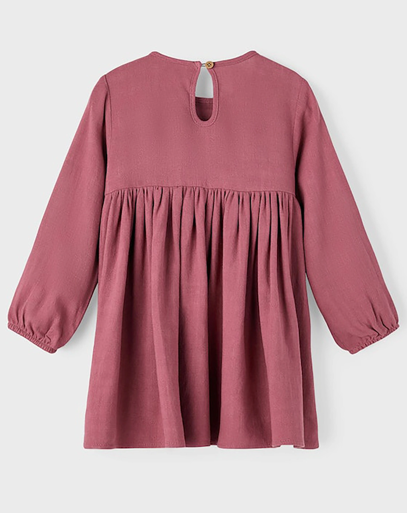 Langarmkleid NMFHEATHER mit Leinen in dry rose