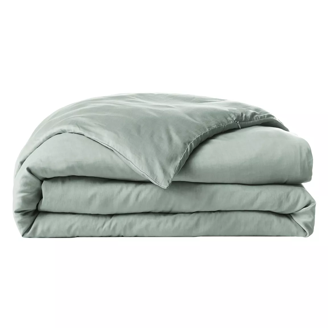 Housse de couette lyocell Tencel™ lavé (140 x 200 cm) Olivia Vert eucalyptus