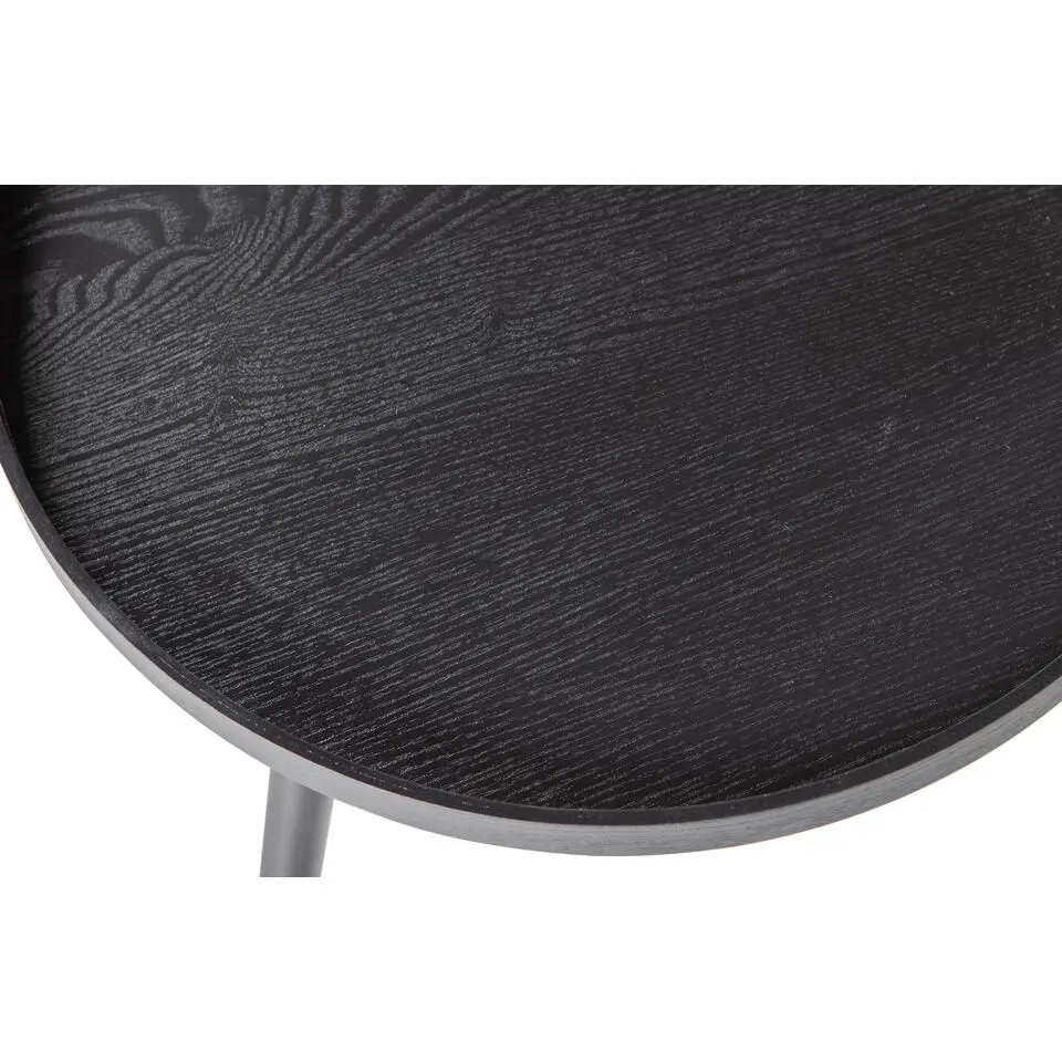 WOOOD Mesa Bijzettafel L - Hout - Zwart - 34xØ60