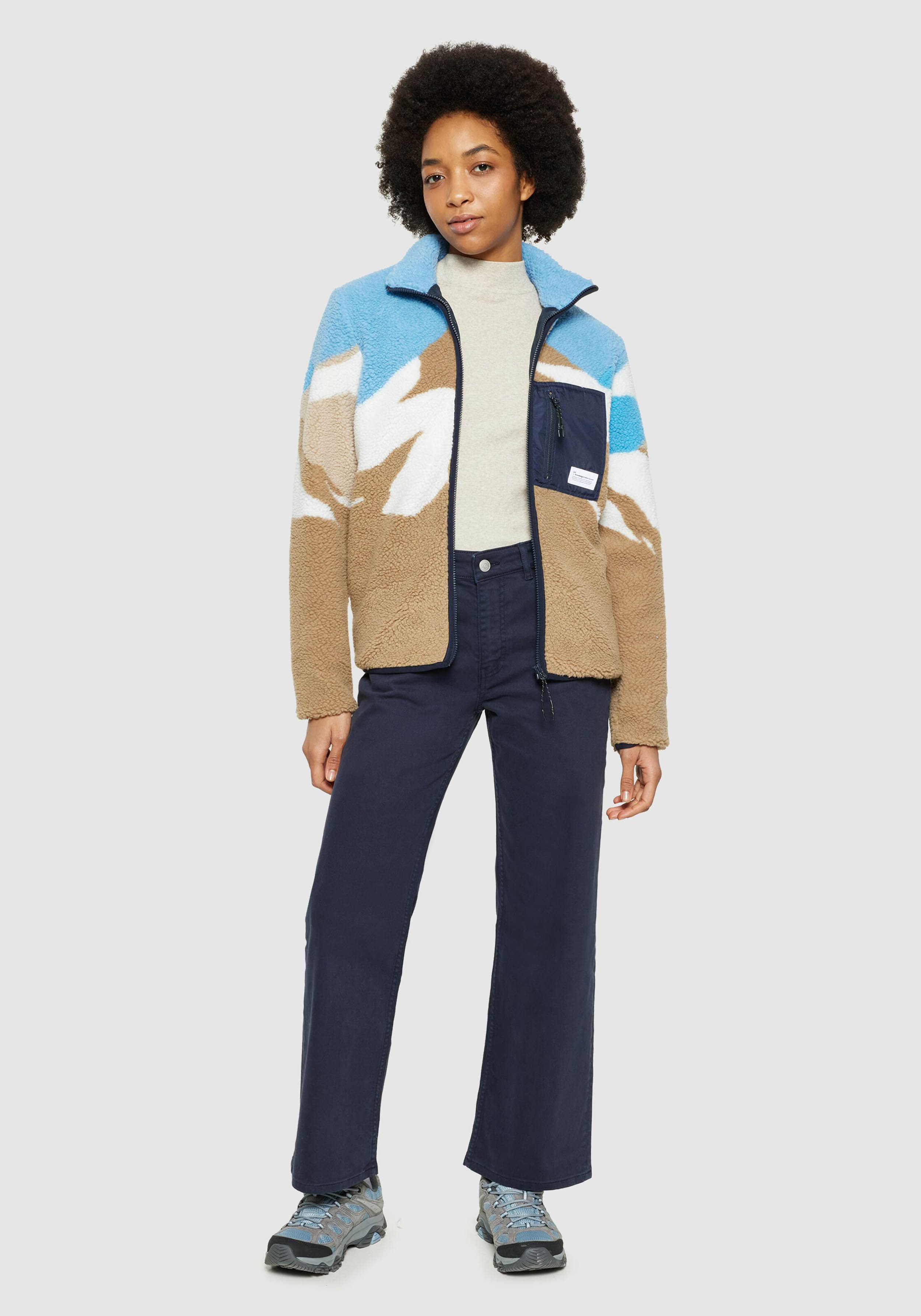 Knowledge Cotton Apparel Fleecejacke Mountain Teddy Blue