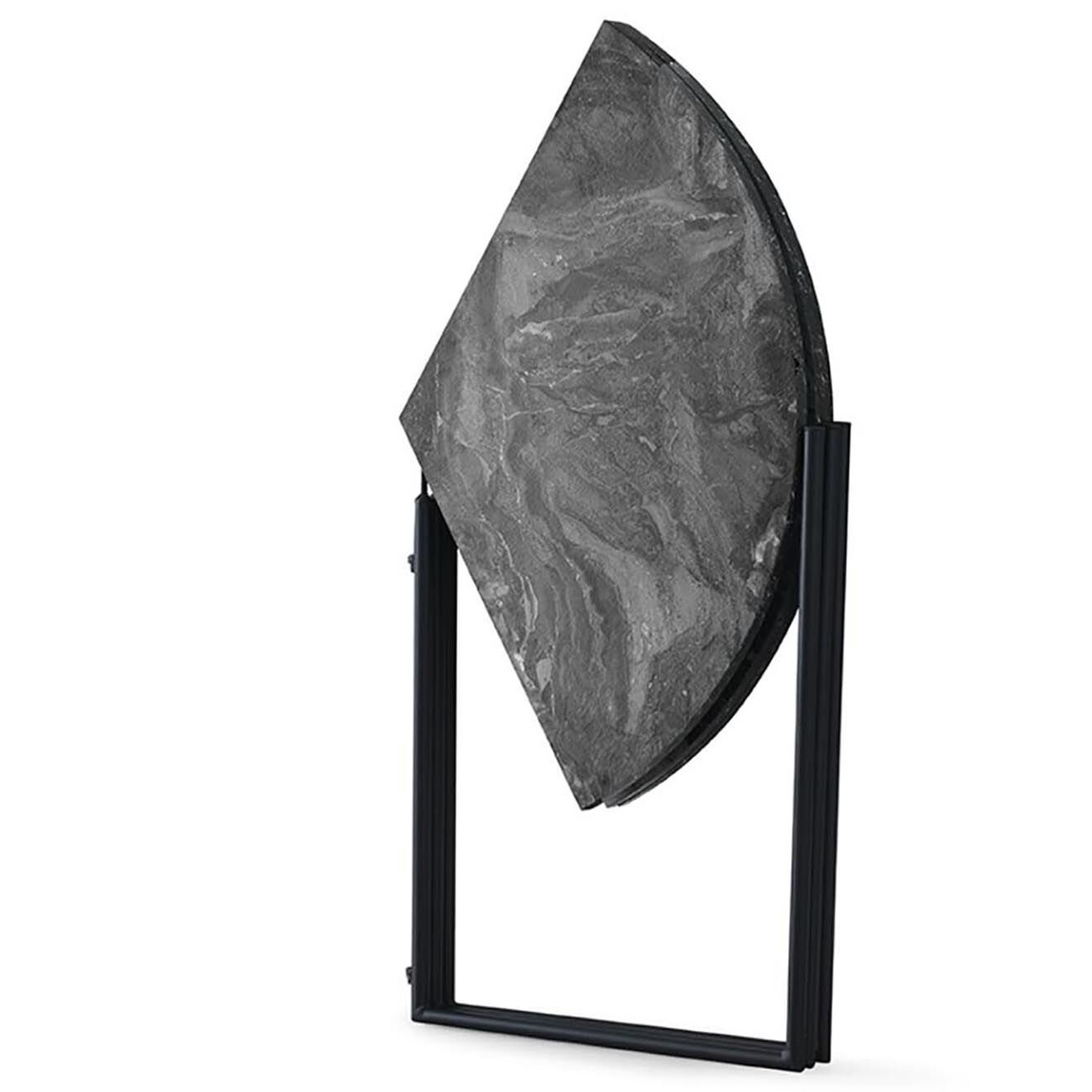Wooden Art Table de salle à manger yaprak anthracite - 100x72x100 cm