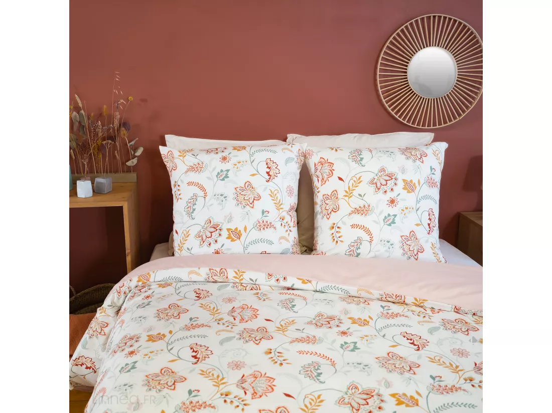 Parure de lit ISPANA 240x220 cm 100% polyester microfibre rose 3 pièces