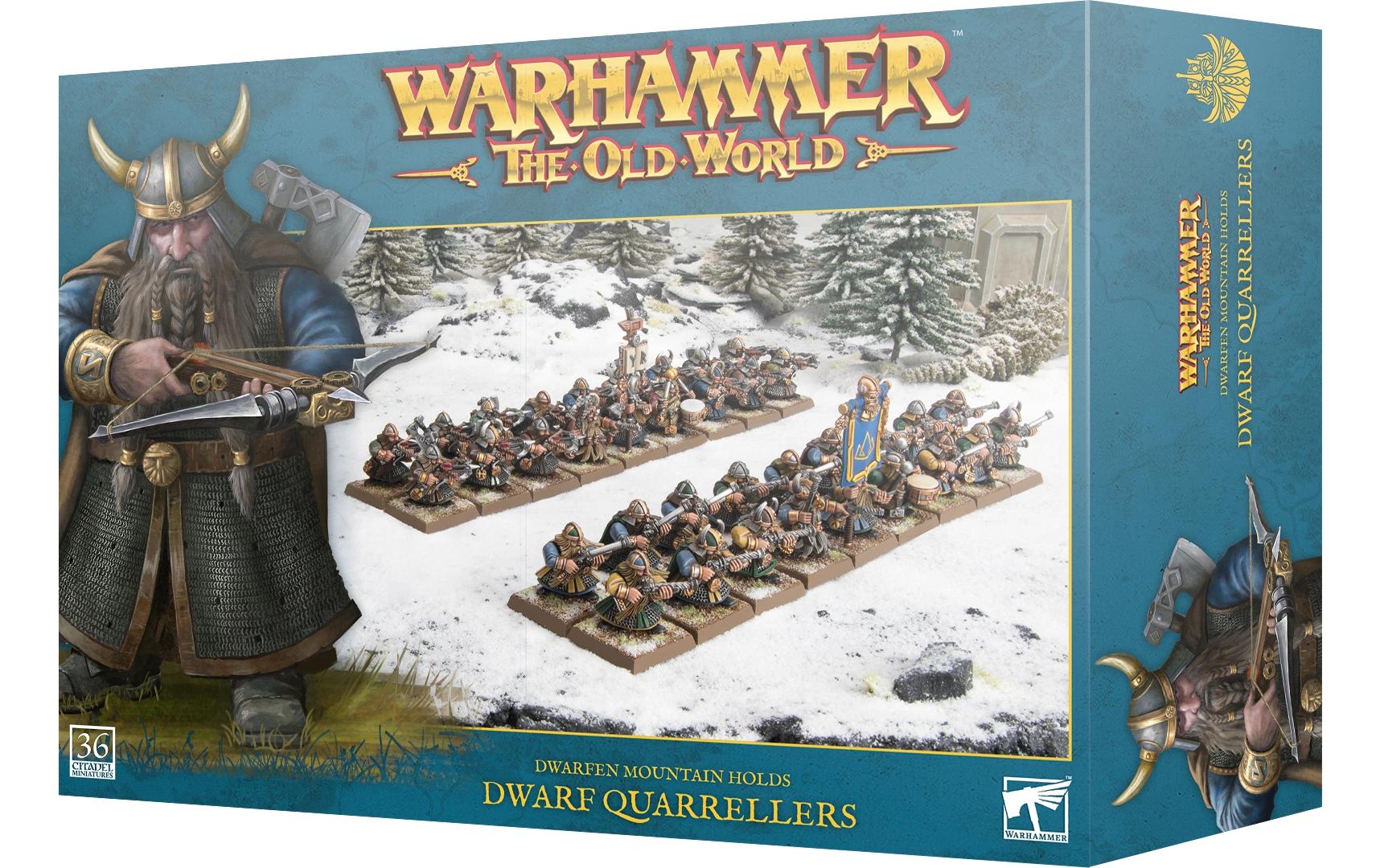 Figurenset Warhammer The old World Dwarfen QuarrellersFernkampf-Infanterie für Zwergengebirgsarmeen in Warhammer-Spielen: Die Alte Welt