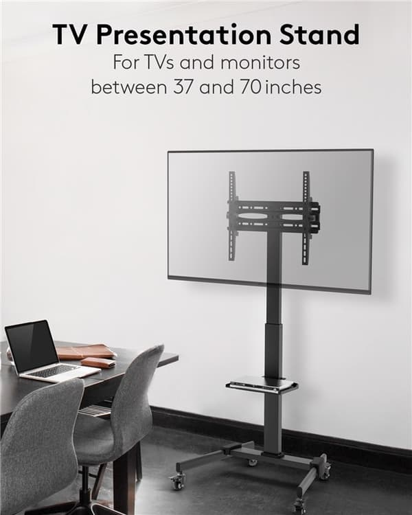 Goobay TV-presentasjonsstativ Basic (størrelse L) for TV-er eller skjermer mellom 37 og 70 tommer (94-178 cm) opp til 35 kg