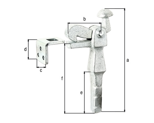 Poortstop voor vloermontage, 168 mm
