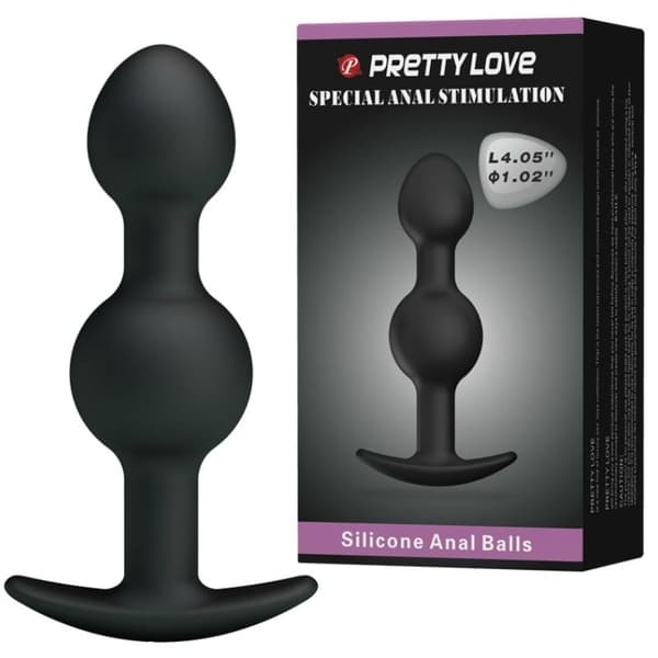 Pretty Love - Spesiell Stimulering Silikon Anal Baller 10,3 Cm Svart