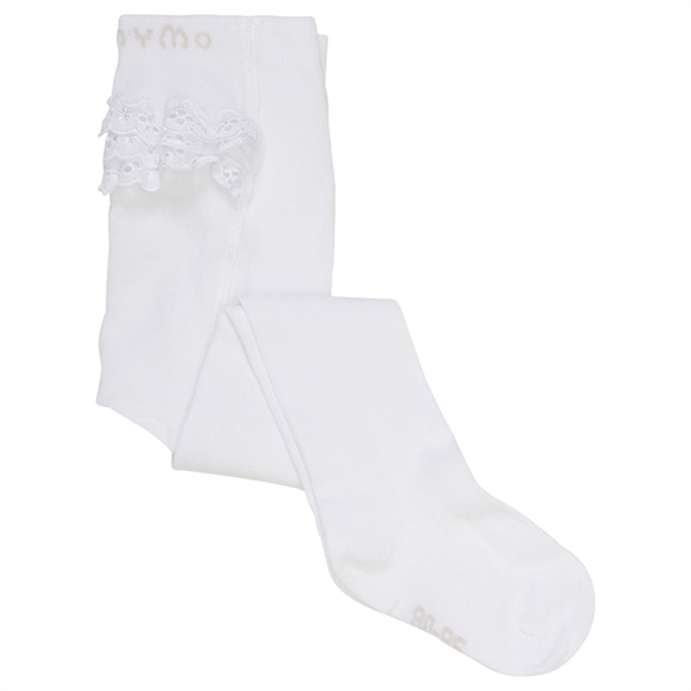 Køb Minymo White Strømpebukser m. Blonder NOOS
