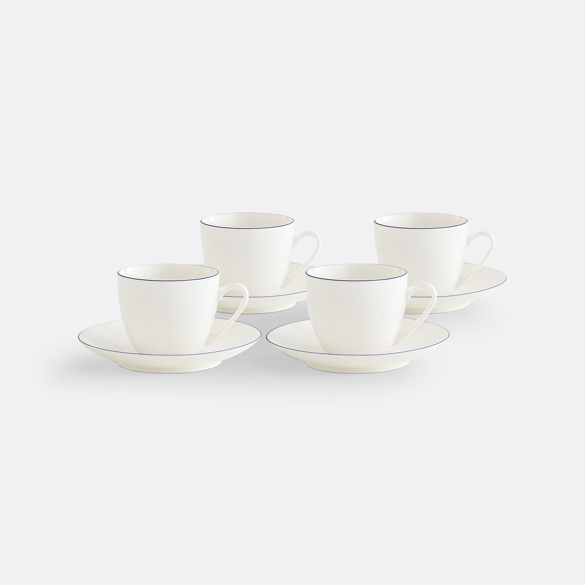 LA REDOUTE INTERIEURS<br>Conjunto de 4 xícaras e pires em porcelana, Malo