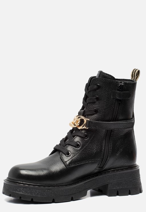 Muyters Veterboots zwart Leer 42607