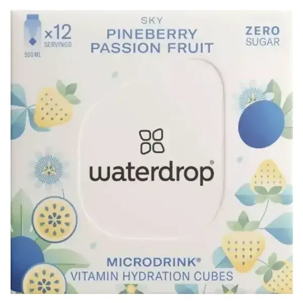 Waterdrop Microdrink Sky and Hydration Sabor Maracujá, 12 Cubos de Água