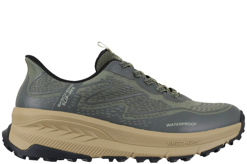 SKECHERS SWITCH BACK WELCH CREEK SLIP-INS SNEAKER I OLIVENGRØNT TEKSTIL