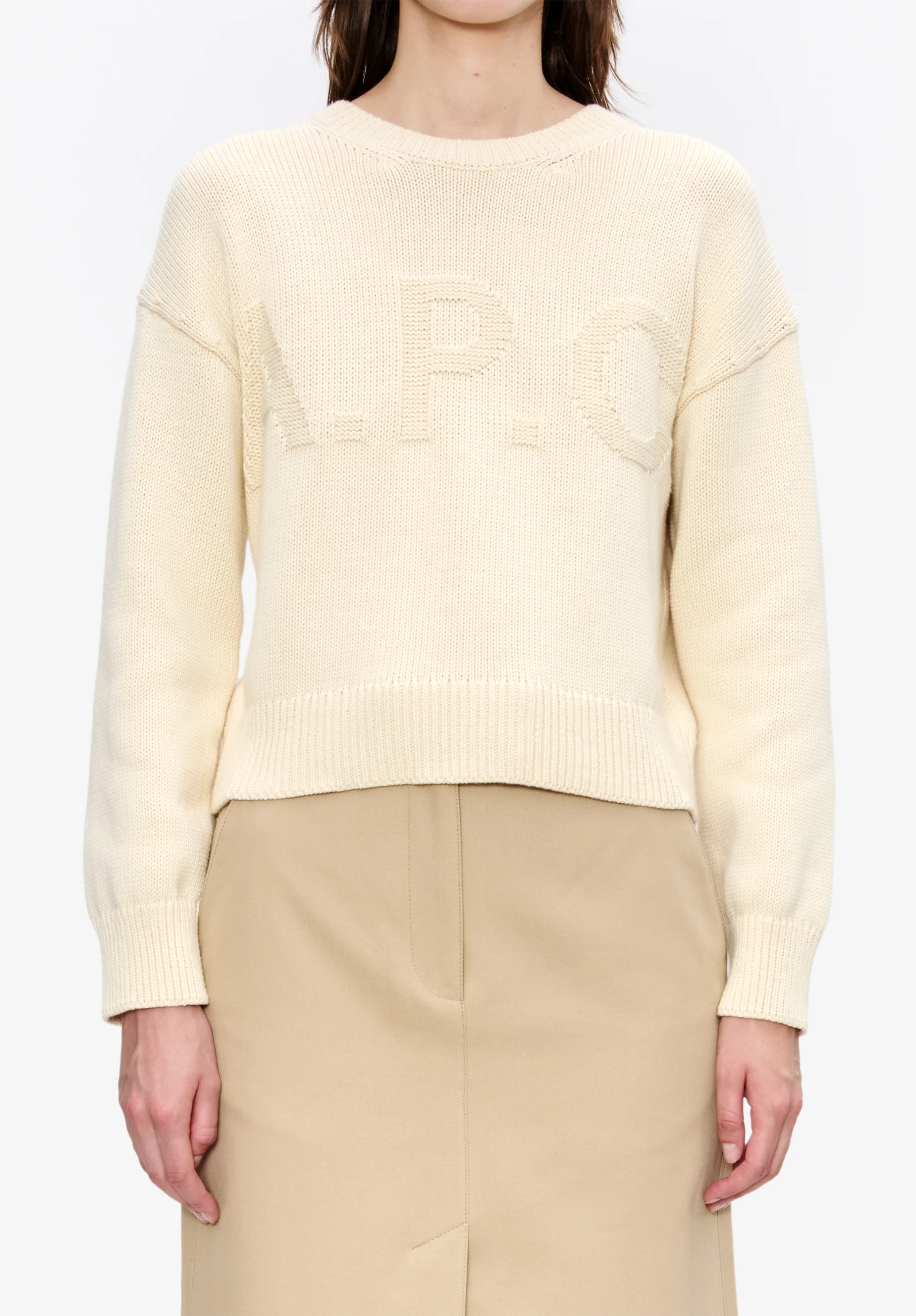 pull col rond - Ecru