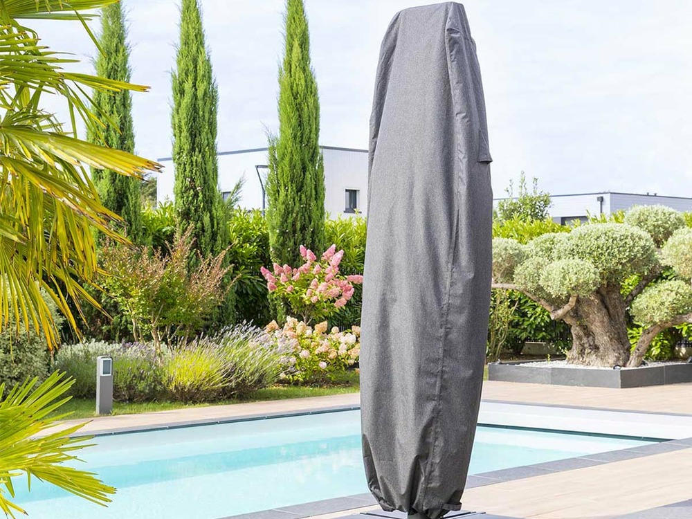 Housse pour parasol décentré l gris hambo - 70 x 40 x 257 cm