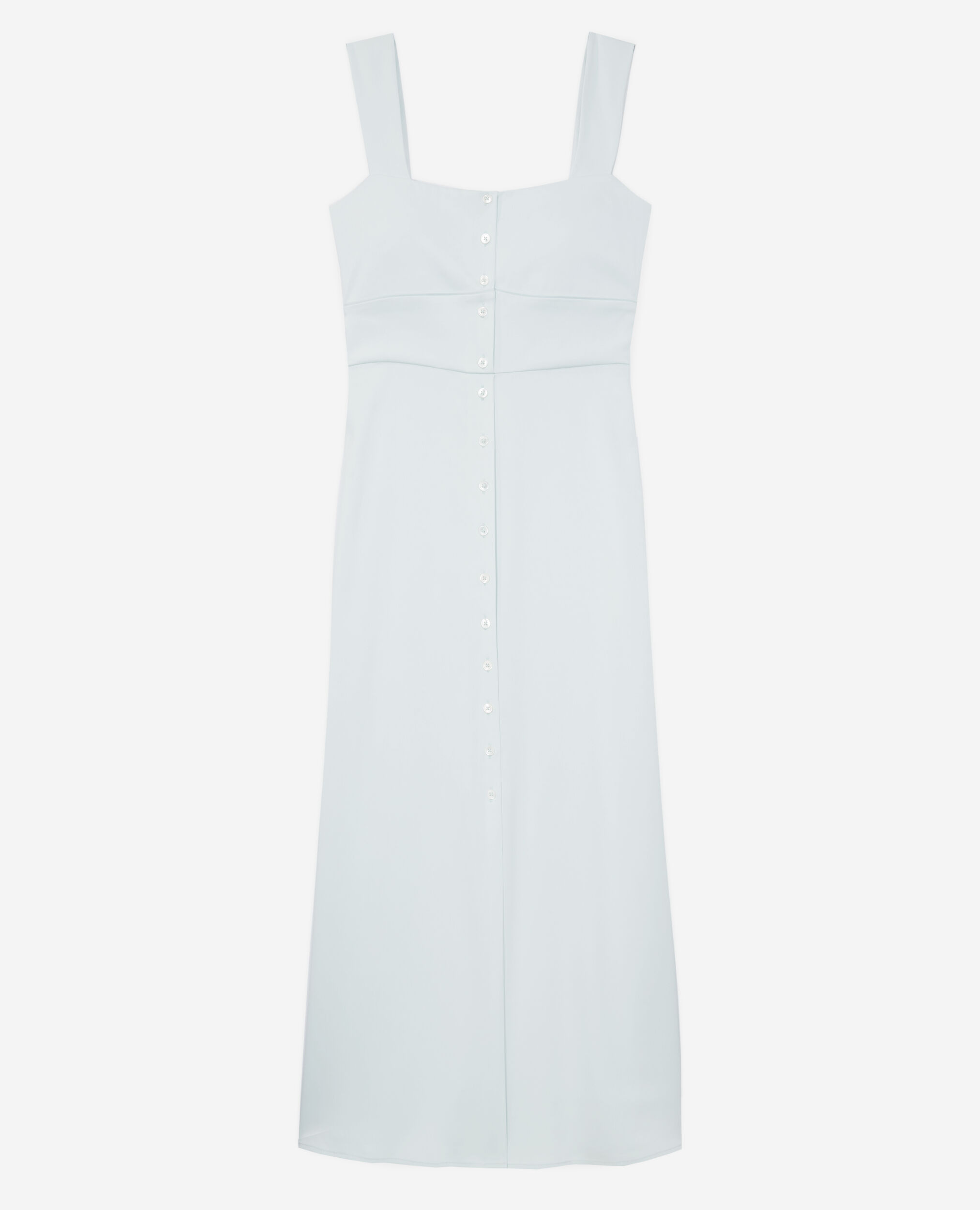 Robe longue vert clair avec boutonnage
