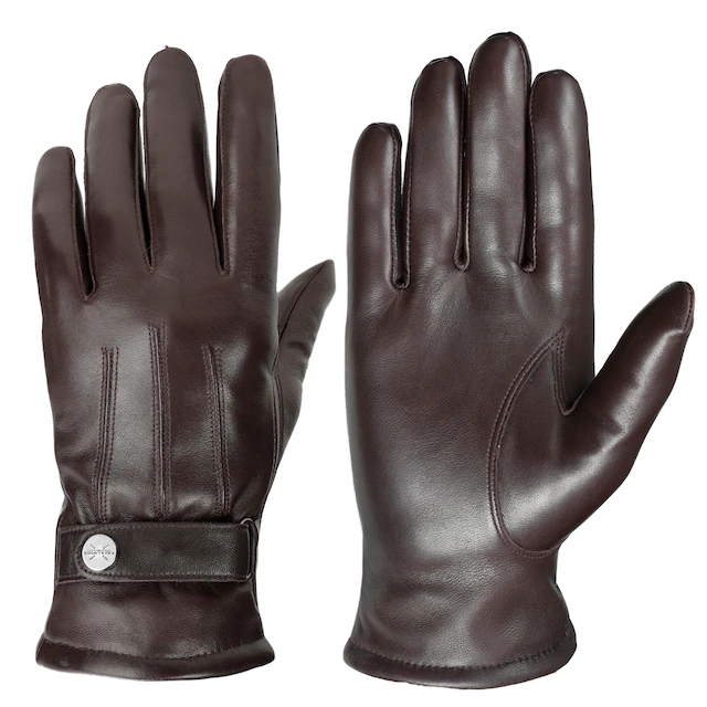 PEARLWOOD Lederhandschuhe »BROOKS«, weiches Innenfutter, Wollanteil, verstellbarer Lederriegel