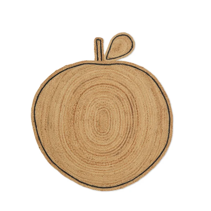 Ferm Living - Juteteppich geflochten, Apfel / natur
