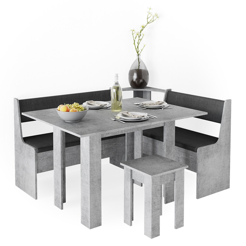Vicco Eckbankgruppe Esszimmergruppe Sitzgruppe Roman Beton Eckbank Tisch Hocker