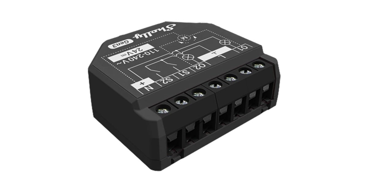 Shelly2PM Gen3 relais  (Zwart, Wifi, Bluetooth)