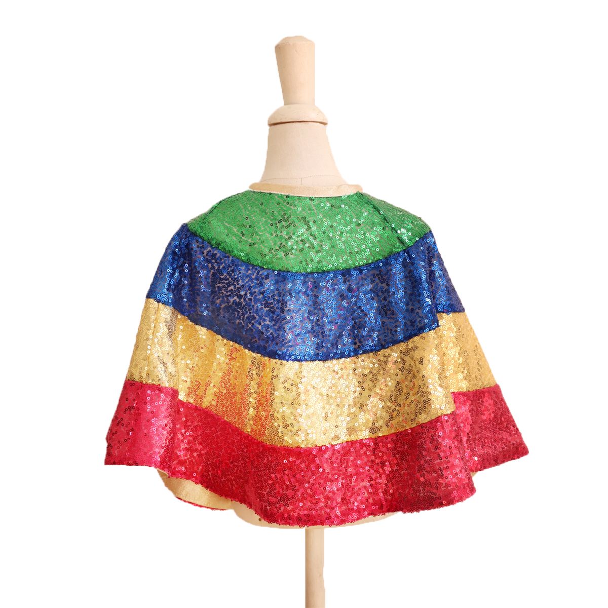 Déguisement cape sequins multicolores Mercredi et Patati