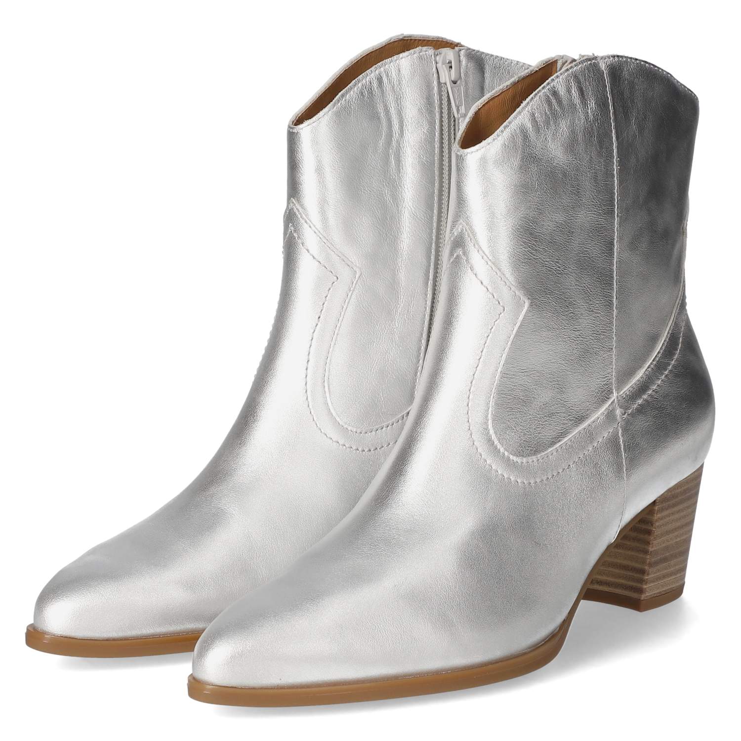 Gabor Cowboy Boots - silver, nos