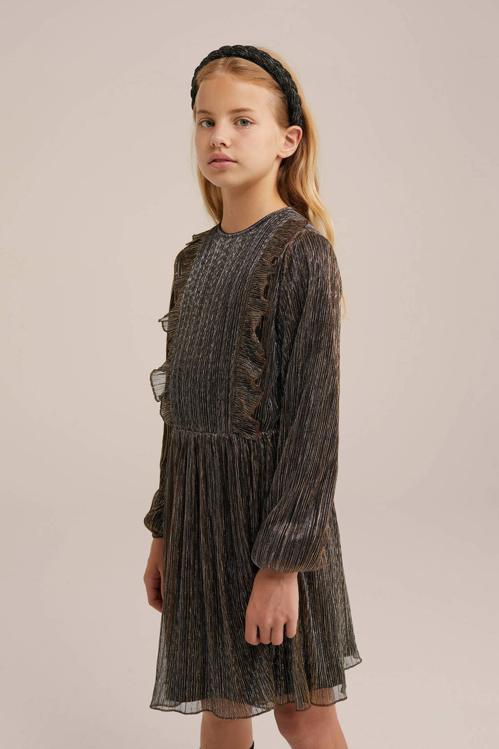 WE Fashion semi-transparante jurk goud