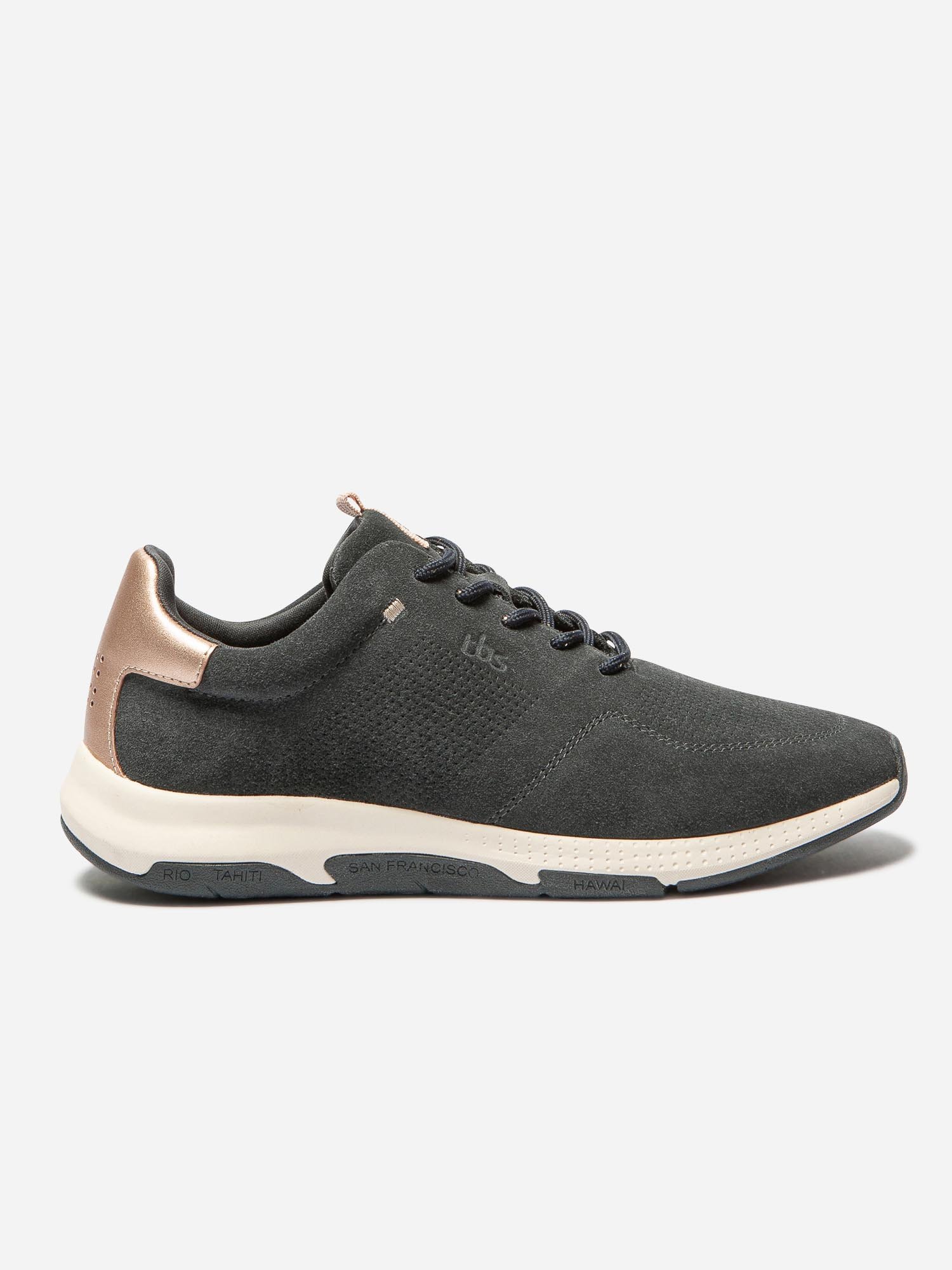 Baskets Femme Confort Cuir Gris