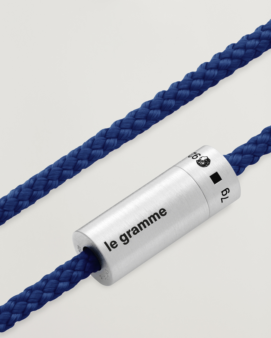LE GRAMME Nato Cable Bracelet Blue/Sterling Silver 7g